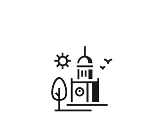 silhouette of a castle