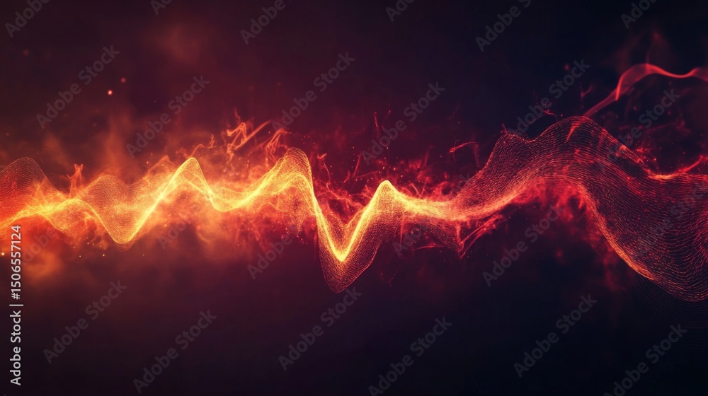 Poster an artistic rendering of heart wave patterns emerging from a heartbeat monitor, incorporating elemen