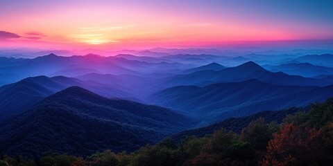 Majestic Mountain Peaks at Sunset