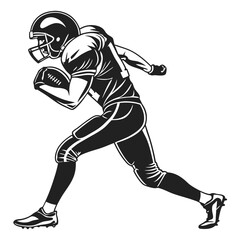 Naklejka premium linebacker blitzing black silhouette vector tra