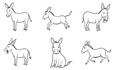 Premium Donkey Line. vector. editable
