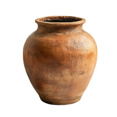 Old clay pot with rustic texture isolated on a Transparent background showcasing ancient craftsmanship and utility, Old clay pot on isolated on PNG background
