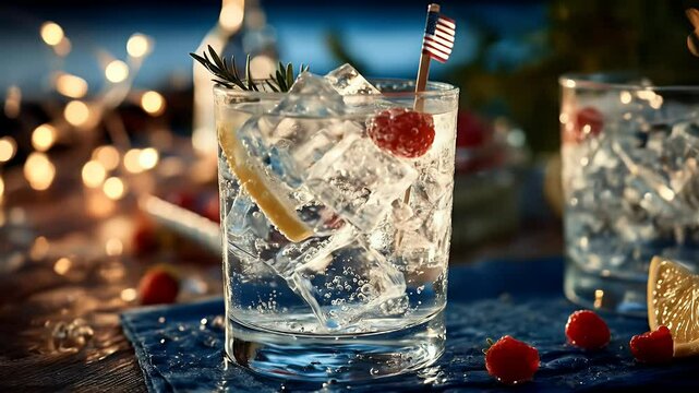 Gin tonic cocktail close up
