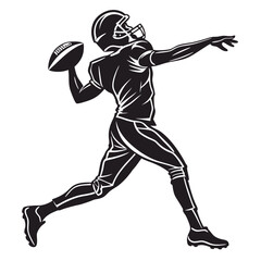 Naklejka premium quarterback throwing pass black silhouette vecto