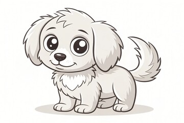 Adorable Cartoon Puppy Cute Dog Illustration Pet Graphic Design Fluffy White Dog