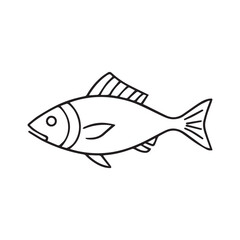 Solid Vector Icon for Fish