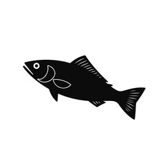 Solid Vector Icon for Fish