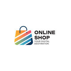 online shop logo and shopping bags logo vector	
