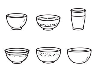 clean bowl line art drawing for versatile vector use
