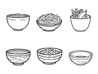 simple elegant bowl line art design for creative projects