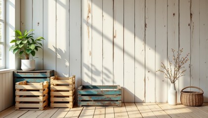 A room with a white wall and wooden floors