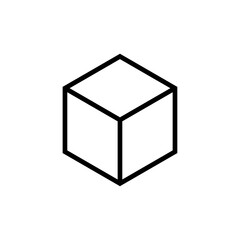 Three dimensional box showing 3d modelling illustration, cubic and box icon template