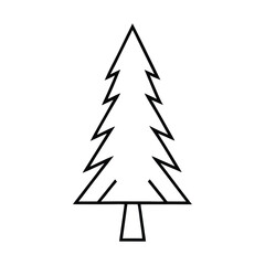 Fototapeta premium Christmas tree line art vector , Christmas tree silhouette vector 