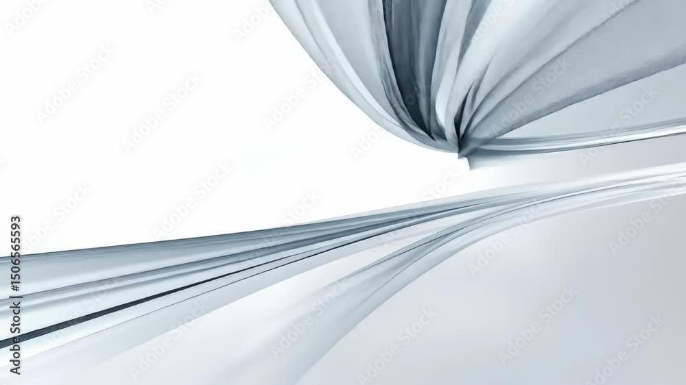 Poster curved lines and soft shades blend together to create a dynamic abstract display, suggesting movemen