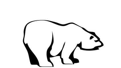 silhouette of a polar bear