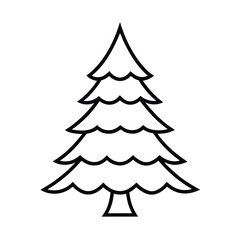 Obraz premium Christmas tree line art vector , Christmas tree silhouette vector 