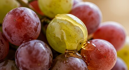 Honey Drizzled Grapes: A Delightful Close-Up
