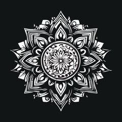 Fototapeta premium Elegant black and white mandala concept background