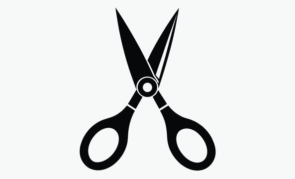 black scissors on white background clip art preview