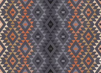 Navajo pattern.Square shape on grey background.Geometric shape.Verticalpattern.Zigzag pattern.Seamless.Triangle shape.DIgital design.Illustration.Line.Design for clothes.Carpet.Printing. Knitting