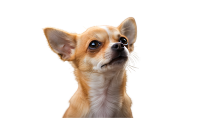 Photo of a Chihuahua Dog with Brown Fur Isolated on Transparent Background