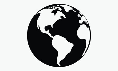 One Line Earth Globe Illustration