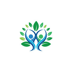 family tree logo design vector 