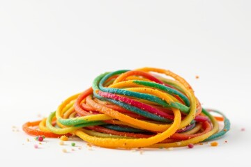 Colorful Pancake Stack on White Background