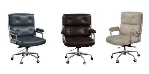 Leather office chairs isolated on white
