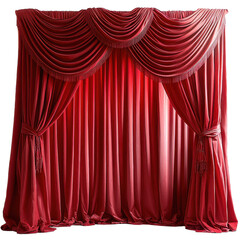 red stage curtain isolated on transparent background. PNG Culture and Religion