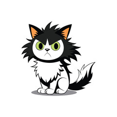 Crazy cat vector illustration character
