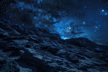 High Resolution Image of Vast Starry Sky in the Gobi Desert