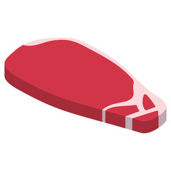 肉　アイソメトリック　イラスト