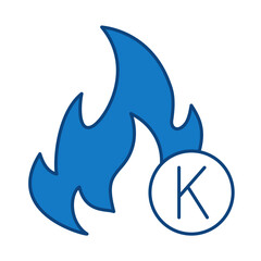 Calories Blue Line Icon. Fitness, Health, Healthy Lifestyle, Wellbeing, Exercise, Health Care, Sport, Workout Editable Stroke Vector Illustration
