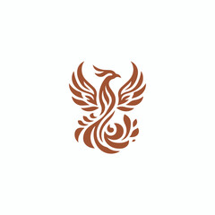 Naklejka premium Floral phoenix logo