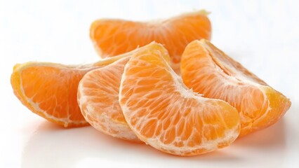 Bright Orange Clementine Segments on Clean White
