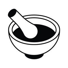 An isometric filled icon of mortar and pestle