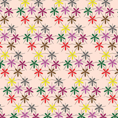 Luxury nature leaves and flower pattern design. Hand drawn outline design for fabric , print, cover, banner and invitation. Vector illustration.