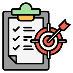 Fototapeta premium Objective outline color icon