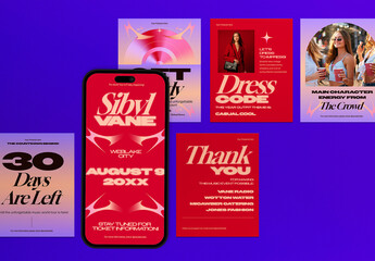 Lilac Bold and Bright Color Music Event Social Media