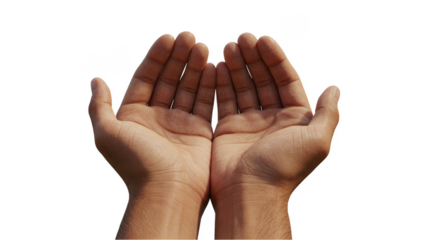 Photo Of Two Open Hands With Palms Facing Up On Transparent Background