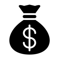 Money Bag Line Icon Style