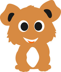 Cute teddy bear with smile in vector illustration design in brown colour 