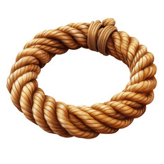 A rustic rope wreath symbolizing strength and unity beautifully looped and on transparent background