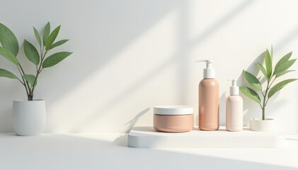 Clean minimalist product display on white backdrop, commercial, shape, background