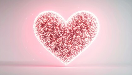 Fototapeta premium heart shape made of glowing red particles
