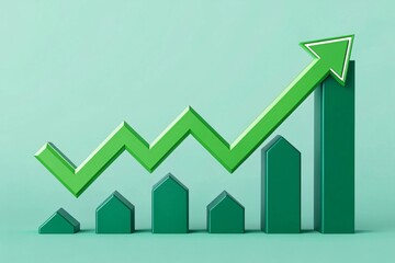 Upward Trending Green Graph Showing Business Growth and Success