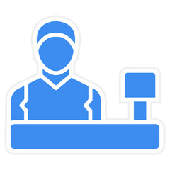 Cashier Male Icon Style