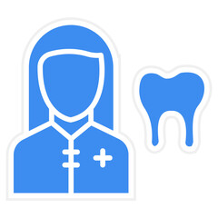 Dentist Female Icon Style