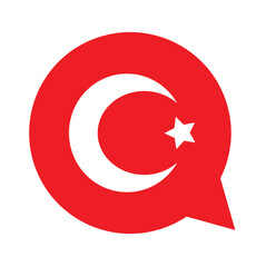 Turkish flag in circle icon. Türkiye flag, turkish flag, Türkiye national flag, round vector design and illustration.